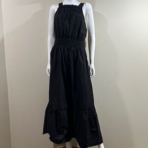 Black Smocked Waist Maxi Dress - Women NWT